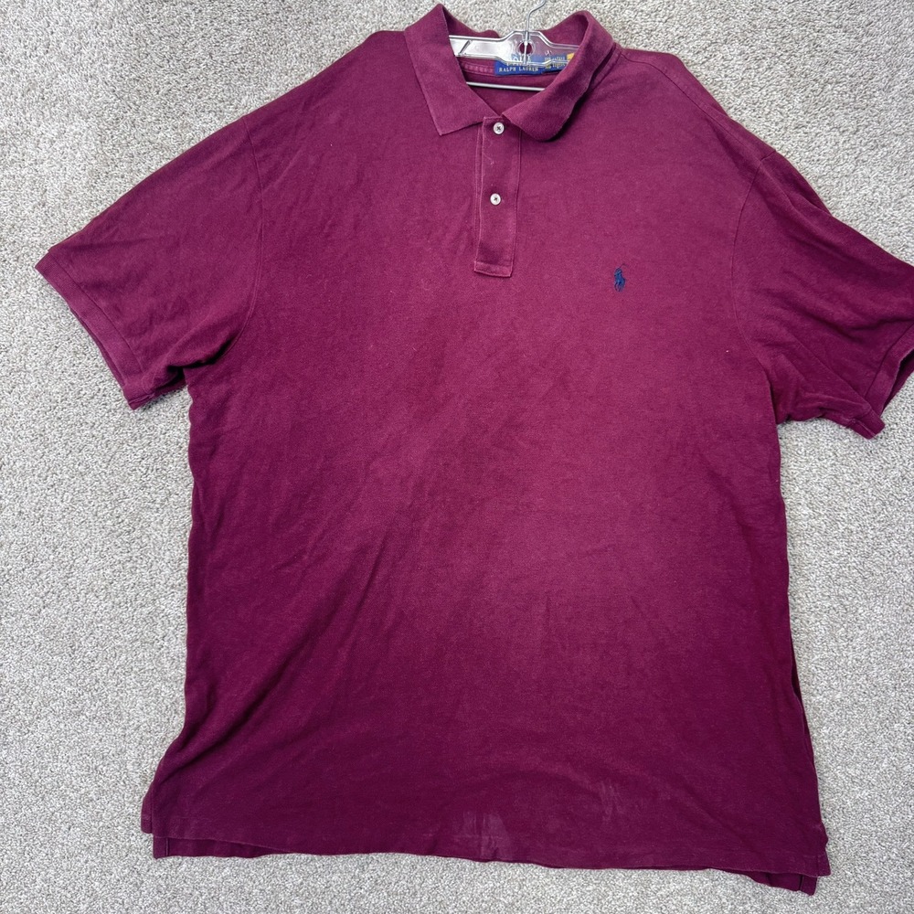 Polo Ralph Lauren Polo Shirt Mens 3XB Burgundy Short Sleeve Big & Tall EUC